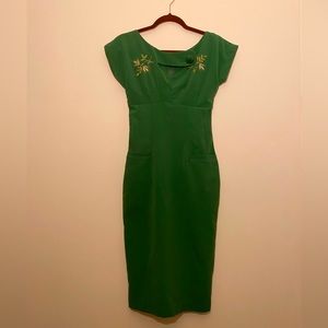 Hunter Green 40s Reproduction Dress